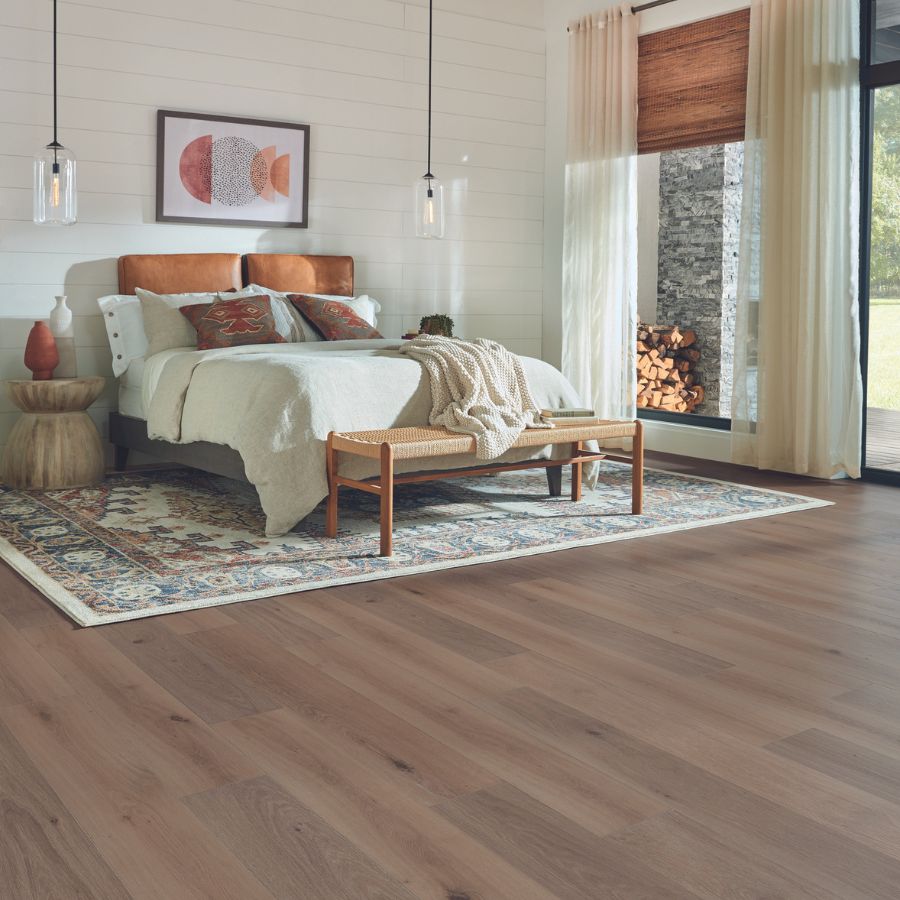 Laminate wood floors in a bedroom